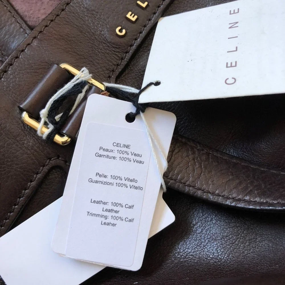 Celine Dark Brown Leather Crossbody Satchel - Picture 6 of 13